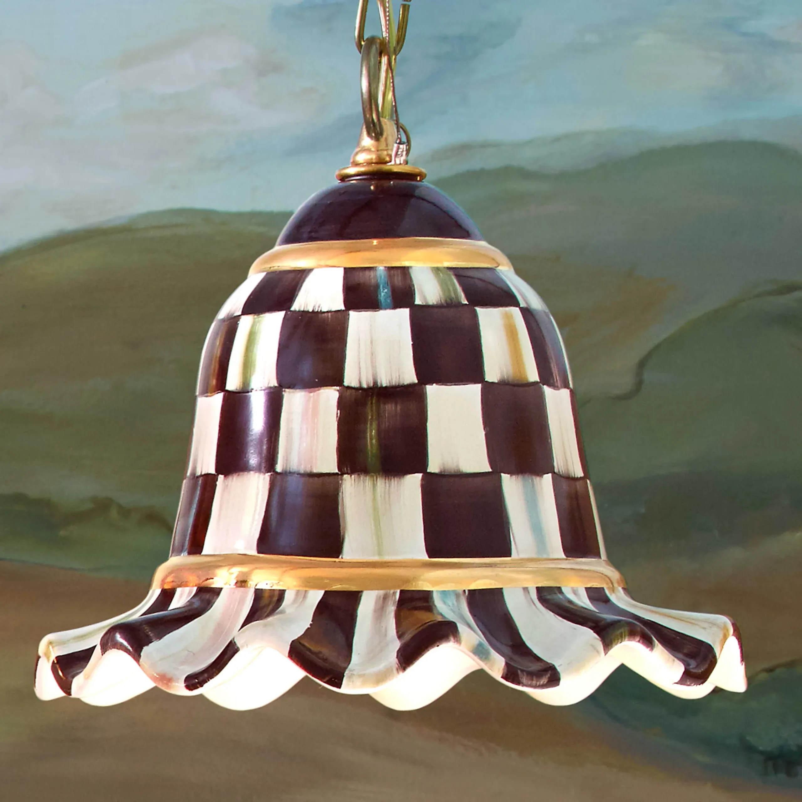Discount MacKenzie-Childs Courtly Check Pendant Lamp - Small