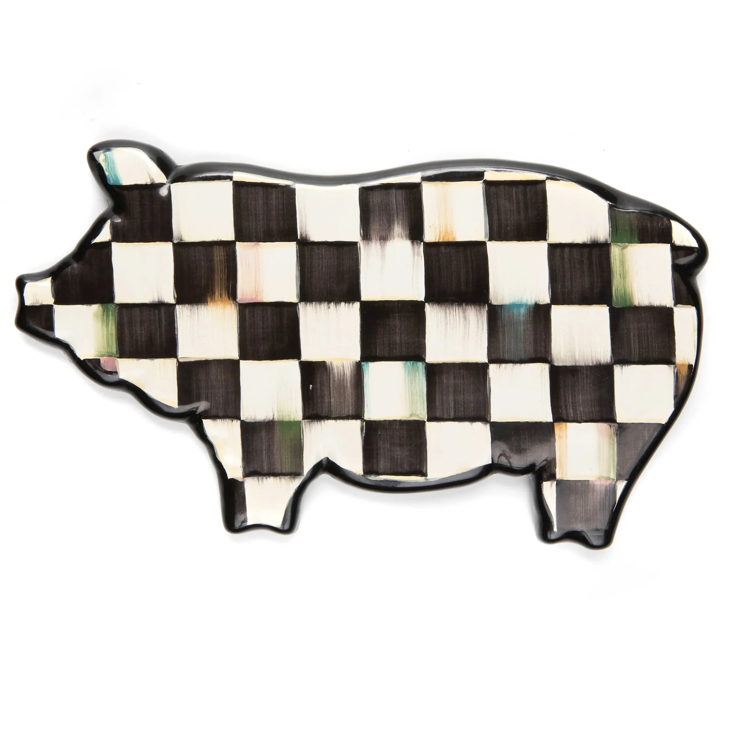 New MacKenzie-Childs Courtly Check Pig Trivet