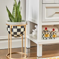 Outlet MacKenzie-Childs Courtly Check Plant Stand - Short
