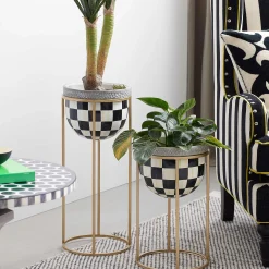 Best MacKenzie-Childs Courtly Check Plant Stand - Tall