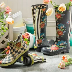 Clearance MacKenzie-Childs Courtly Check Rain Boots - Short - Size 7
