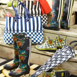 Discount MacKenzie-Childs Courtly Check Rain Boots - Short - Size 8