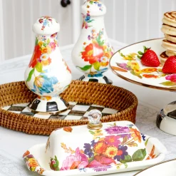 Outlet MacKenzie-Childs Courtly Check Rattan & Enamel Tray - Small
