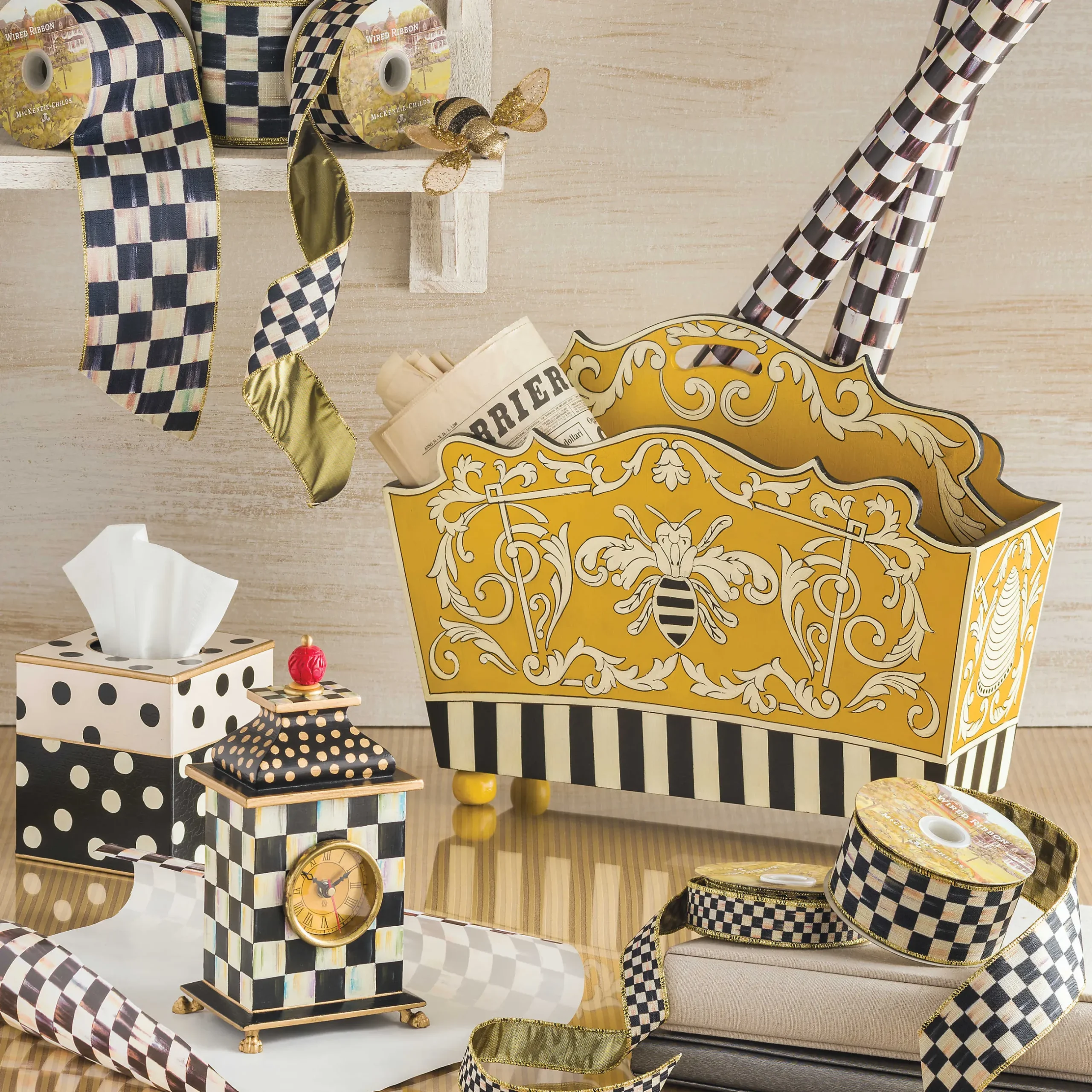 New MacKenzie-Childs Courtly Check 4" Ribbon
