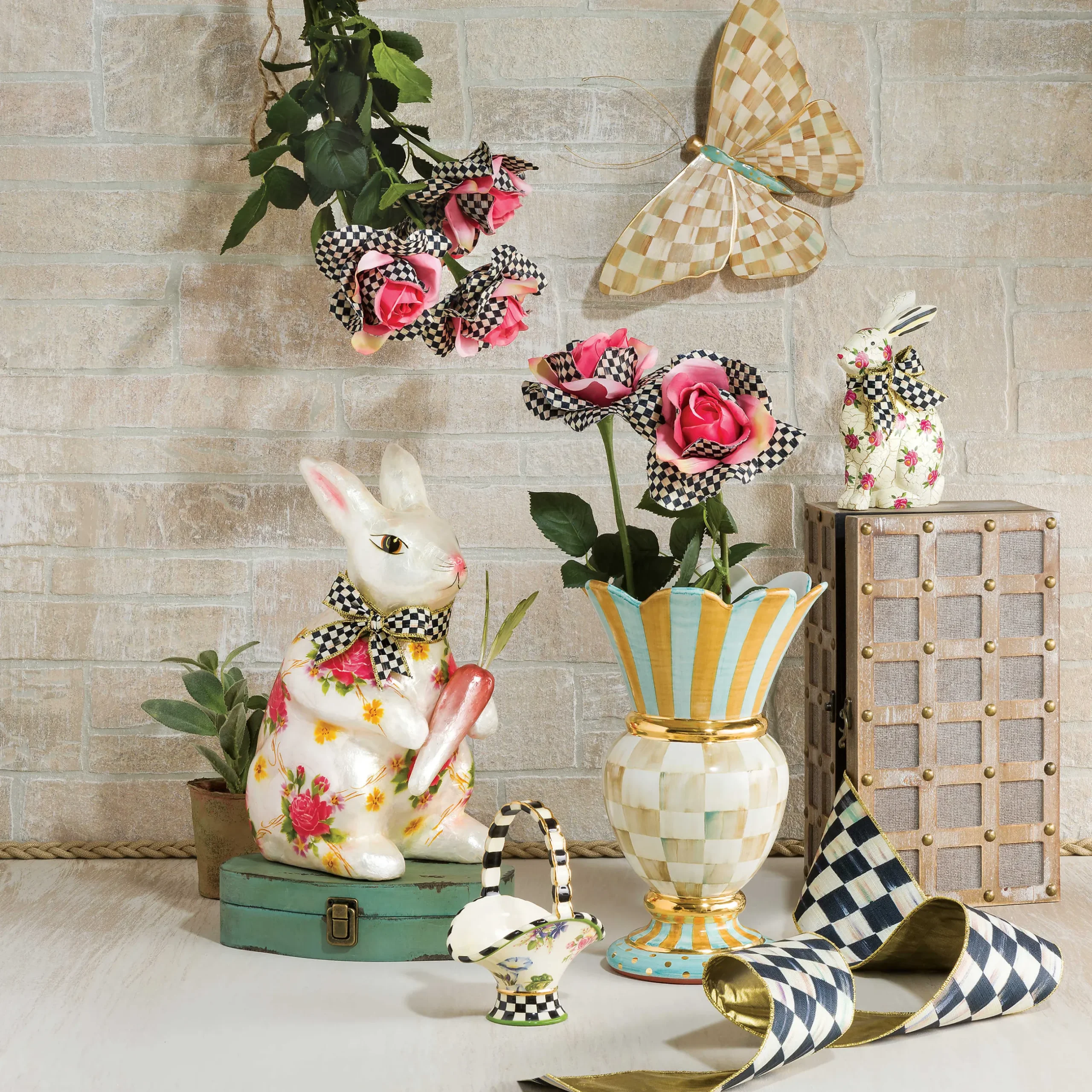New MacKenzie-Childs Courtly Check 4" Ribbon