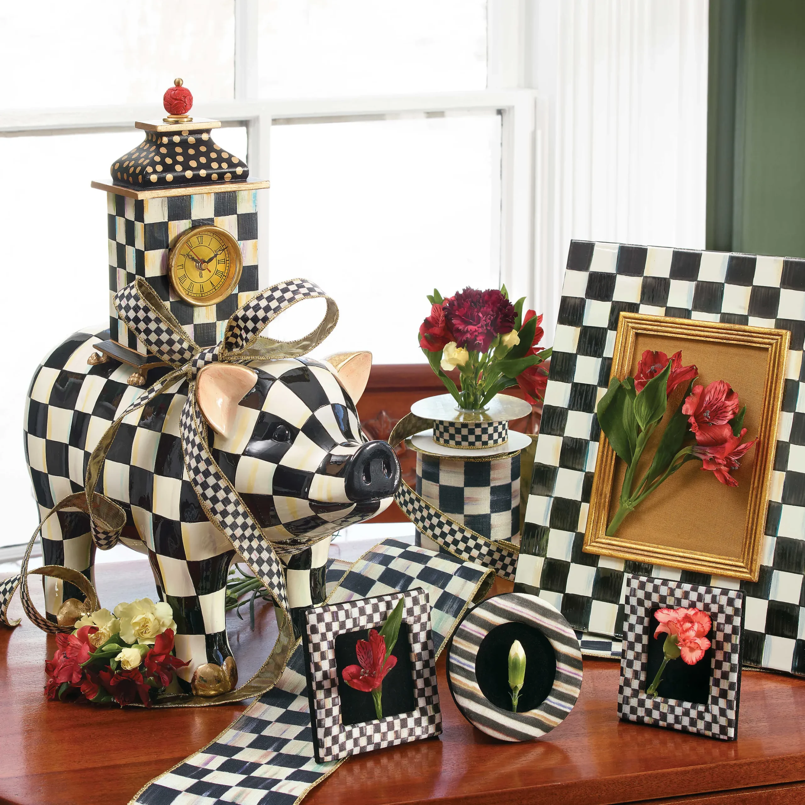 New MacKenzie-Childs Courtly Check 4" Ribbon