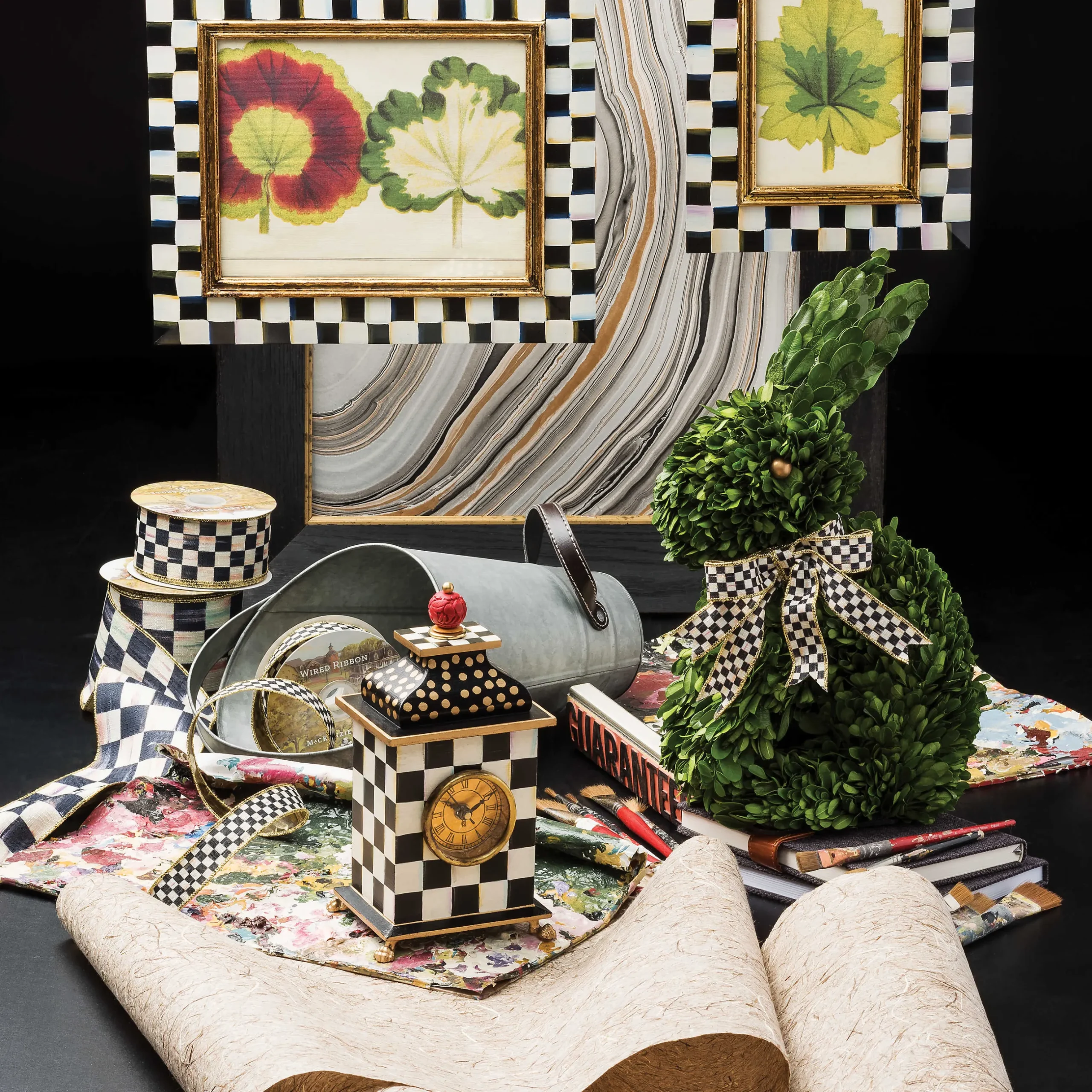 Hot MacKenzie-Childs Courtly Check 1" Ribbon