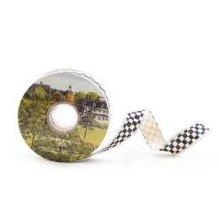 Hot MacKenzie-Childs Courtly Check 1" Ribbon - Ivory