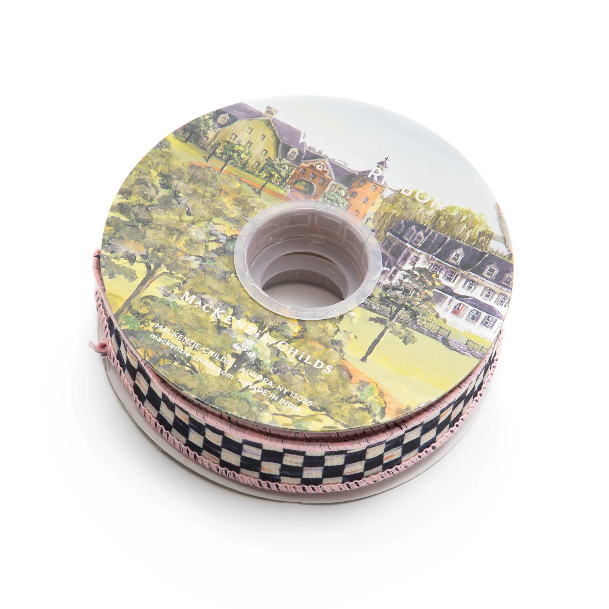 Best MacKenzie-Childs Courtly Check 1" Ribbon - Pink