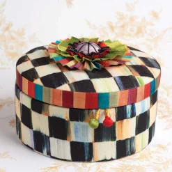 Clearance MacKenzie-Childs Courtly Check Round Jewelry Box