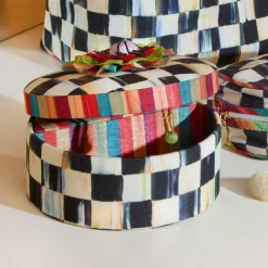 Clearance MacKenzie-Childs Courtly Check Round Jewelry Box