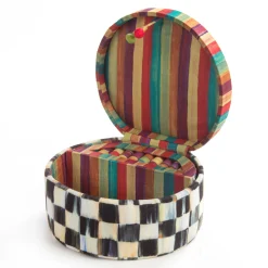 Clearance MacKenzie-Childs Courtly Check Round Jewelry Box