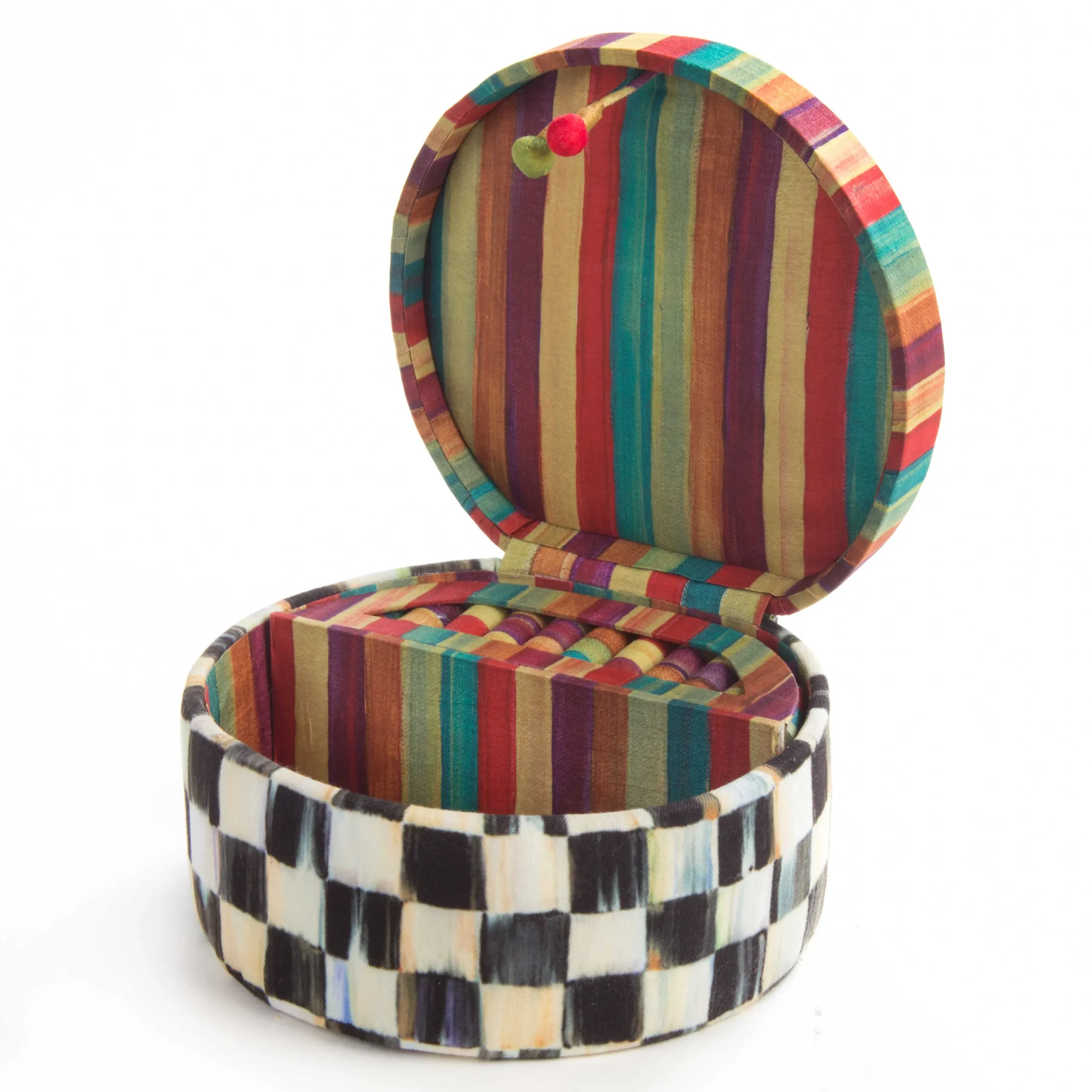Clearance MacKenzie-Childs Courtly Check Round Jewelry Box