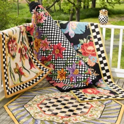 Sale MacKenzie-Childs Courtly Check Rug - 5' Octagon - Purple & Green