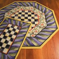 Sale MacKenzie-Childs Courtly Check Rug - 5' Octagon - Purple & Green