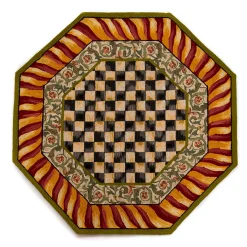 Hot MacKenzie-Childs Courtly Check Rug - 6' Octagon - Red & Gold