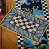 New MacKenzie-Childs Courtly Check Rug - 2' X 3' - Purple & Green
