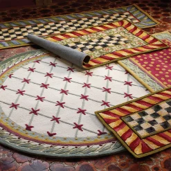 Sale MacKenzie-Childs Courtly Check Rug - 2' X 3' - Red & Gold