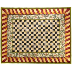 New MacKenzie-Childs Courtly Check Rug - 8' X 10' - Red & Gold