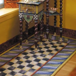 MacKenzie-Childs Courtly Check Rug - 2'6" X 8' Runner - Purple & Green