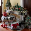 Discount MacKenzie-Childs Courtly Check Sash Pillow - Black