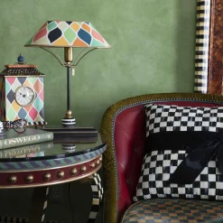Discount MacKenzie-Childs Courtly Check Sash Pillow - Black