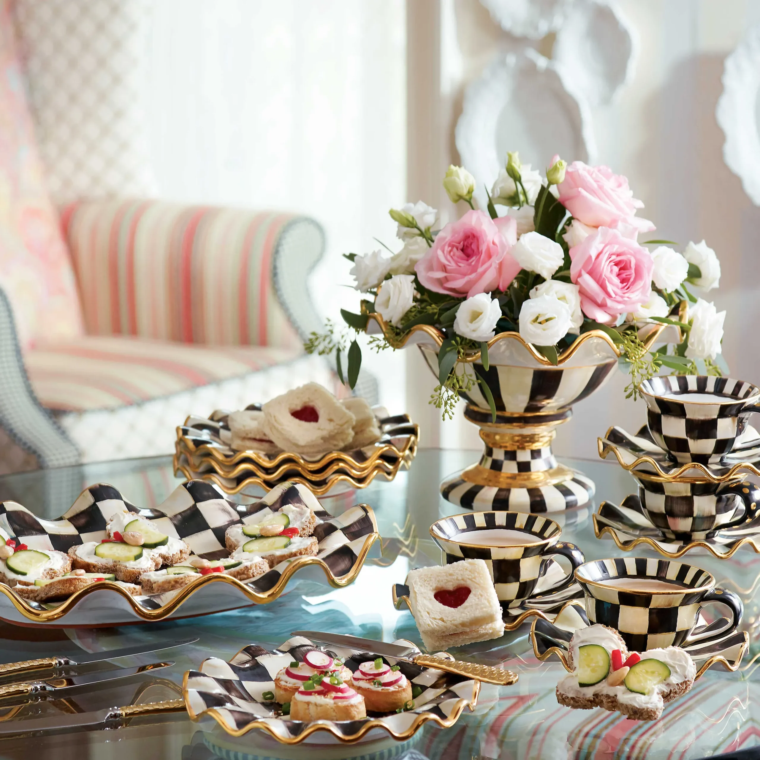 Best MacKenzie-Childs Courtly Check Saucer
