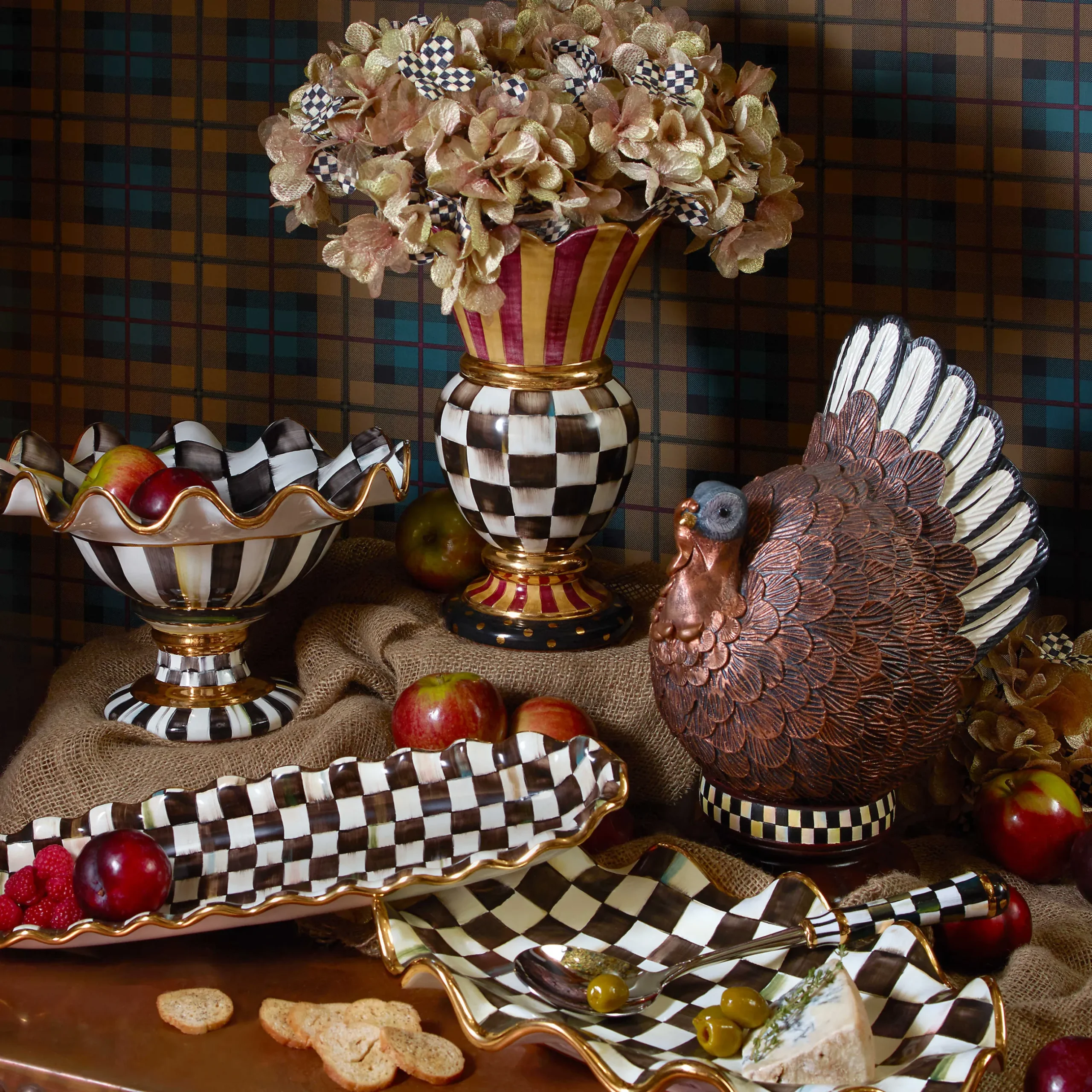 New MacKenzie-Childs Courtly Check Serving Platter