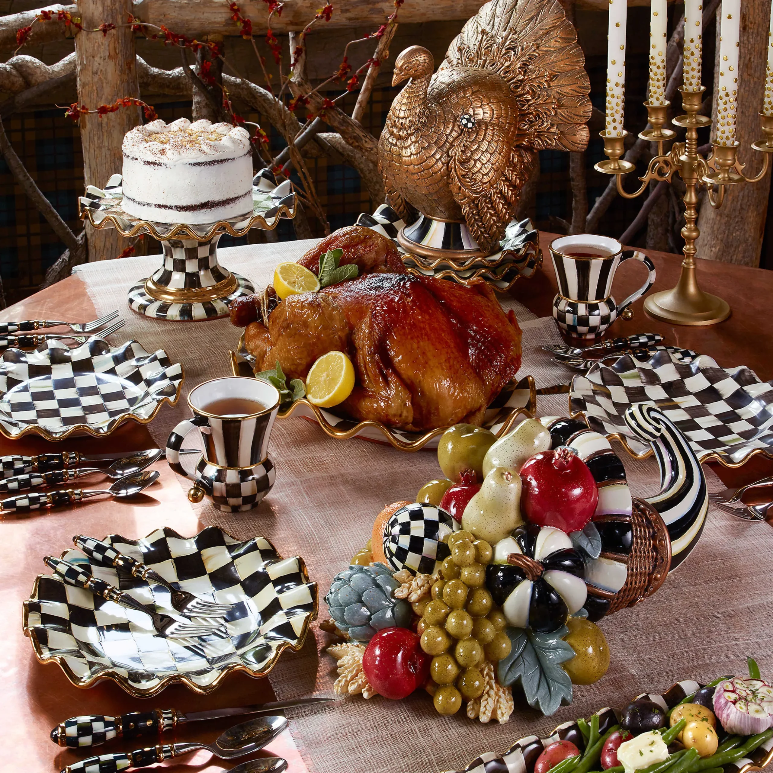 New MacKenzie-Childs Courtly Check Serving Platter