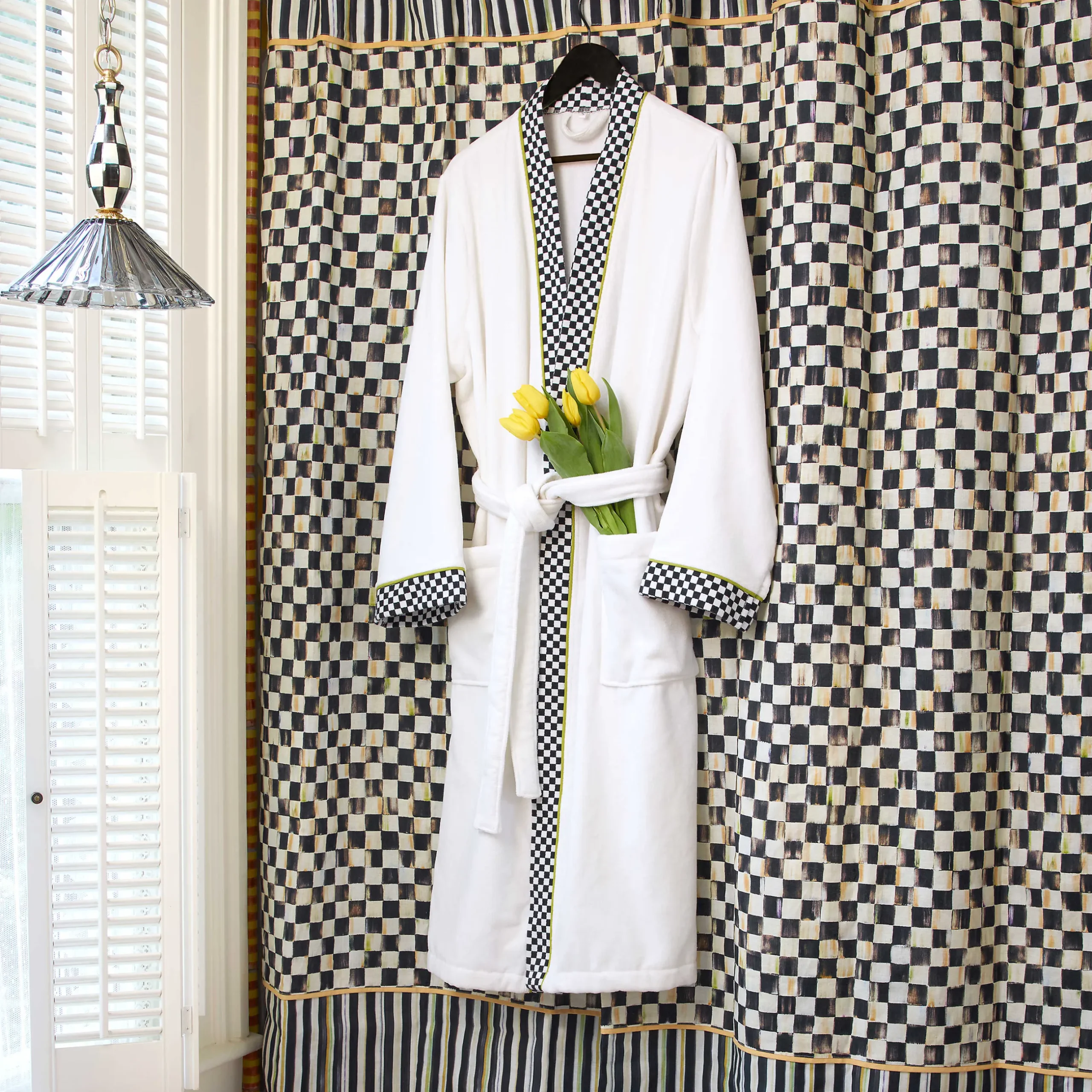 Clearance MacKenzie-Childs Courtly Check Shower Curtain