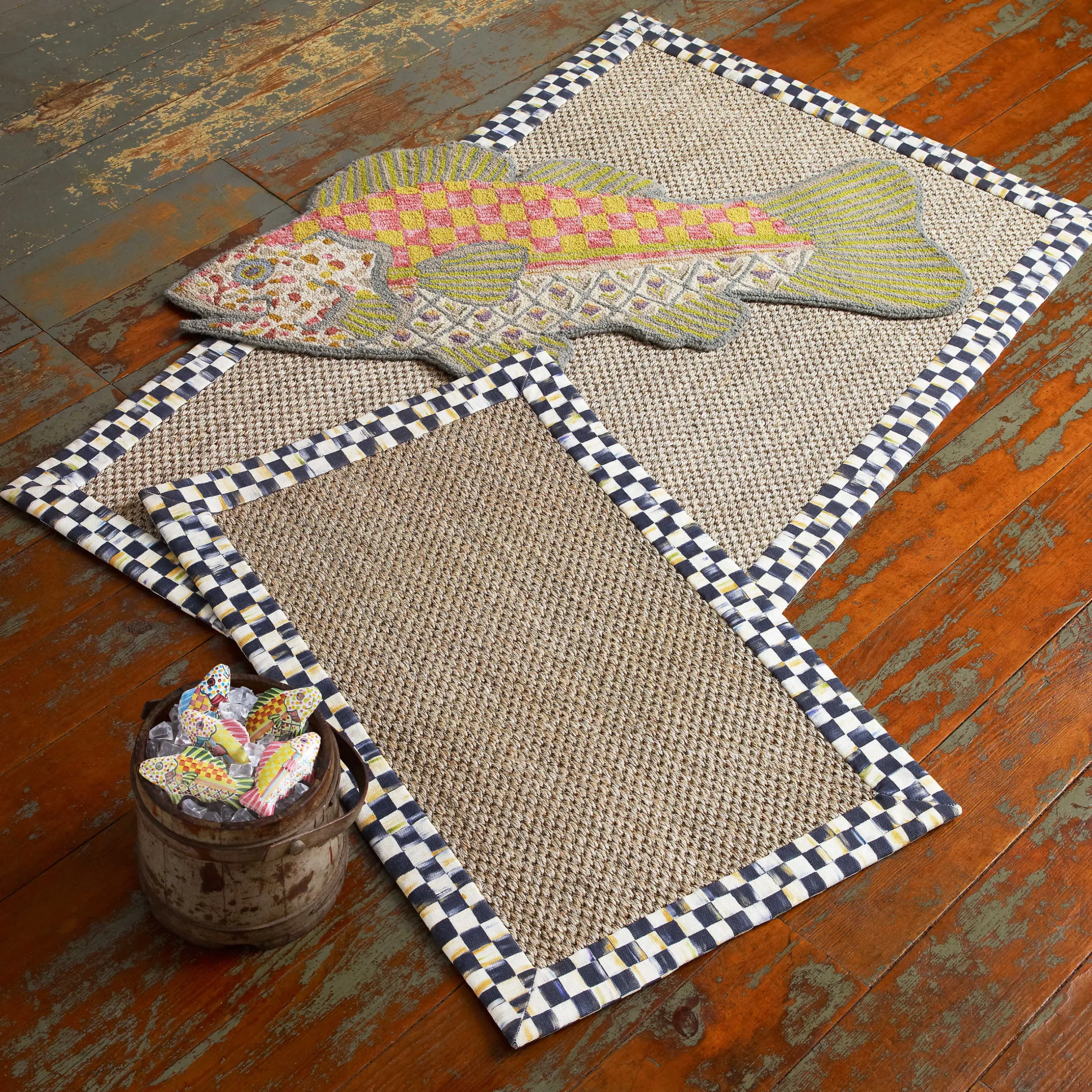 New MacKenzie-Childs Courtly Check Sisal Rug - 2' X 3'