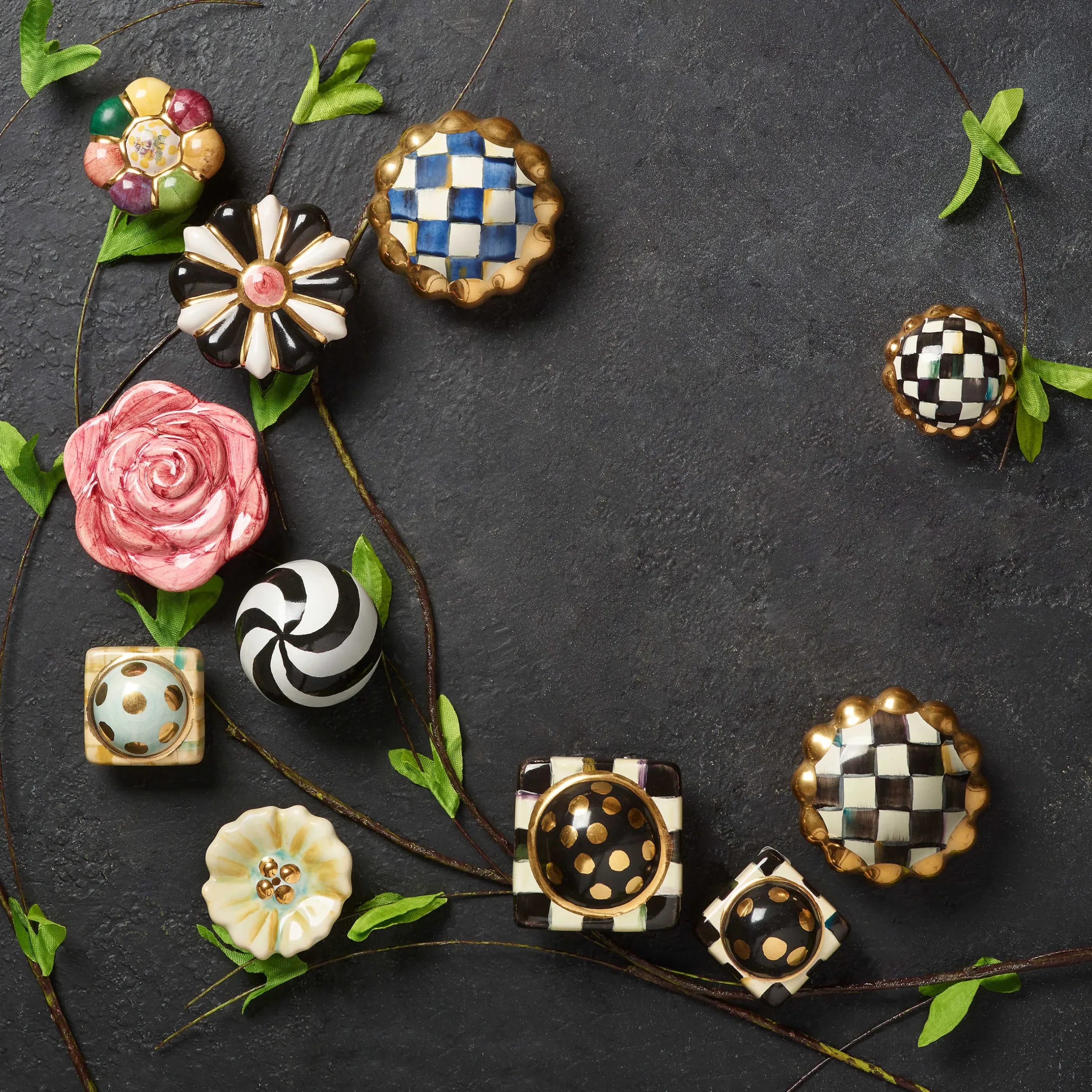 Online MacKenzie-Childs Courtly Check Square Knob