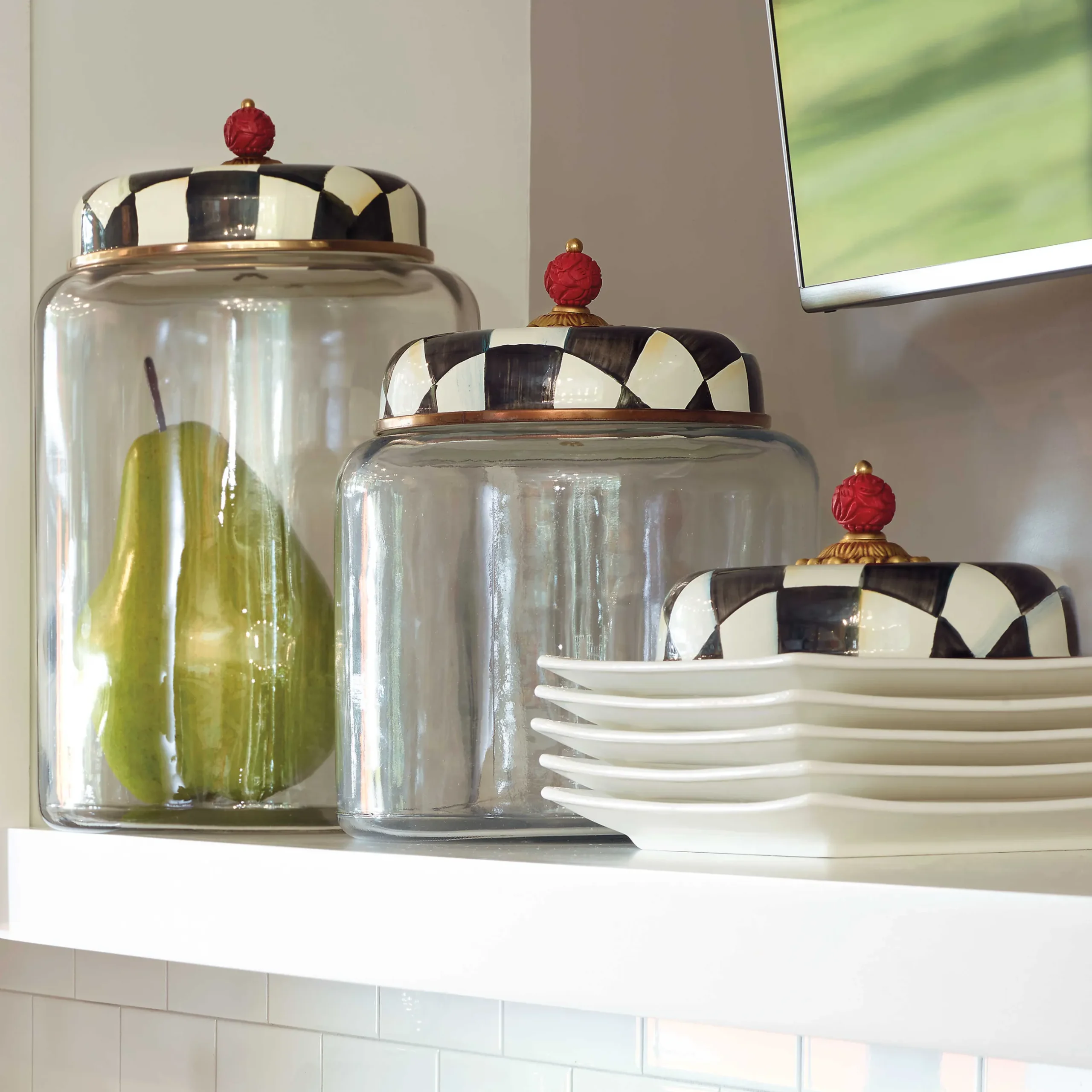 Clearance MacKenzie-Childs Courtly Check Storage Canister - Big