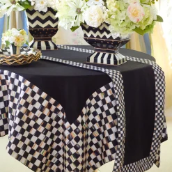 Hot MacKenzie-Childs Courtly Check Table Runner - Black