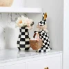 New MacKenzie-Childs Courtly Check Tall Vase & Bouquet Set