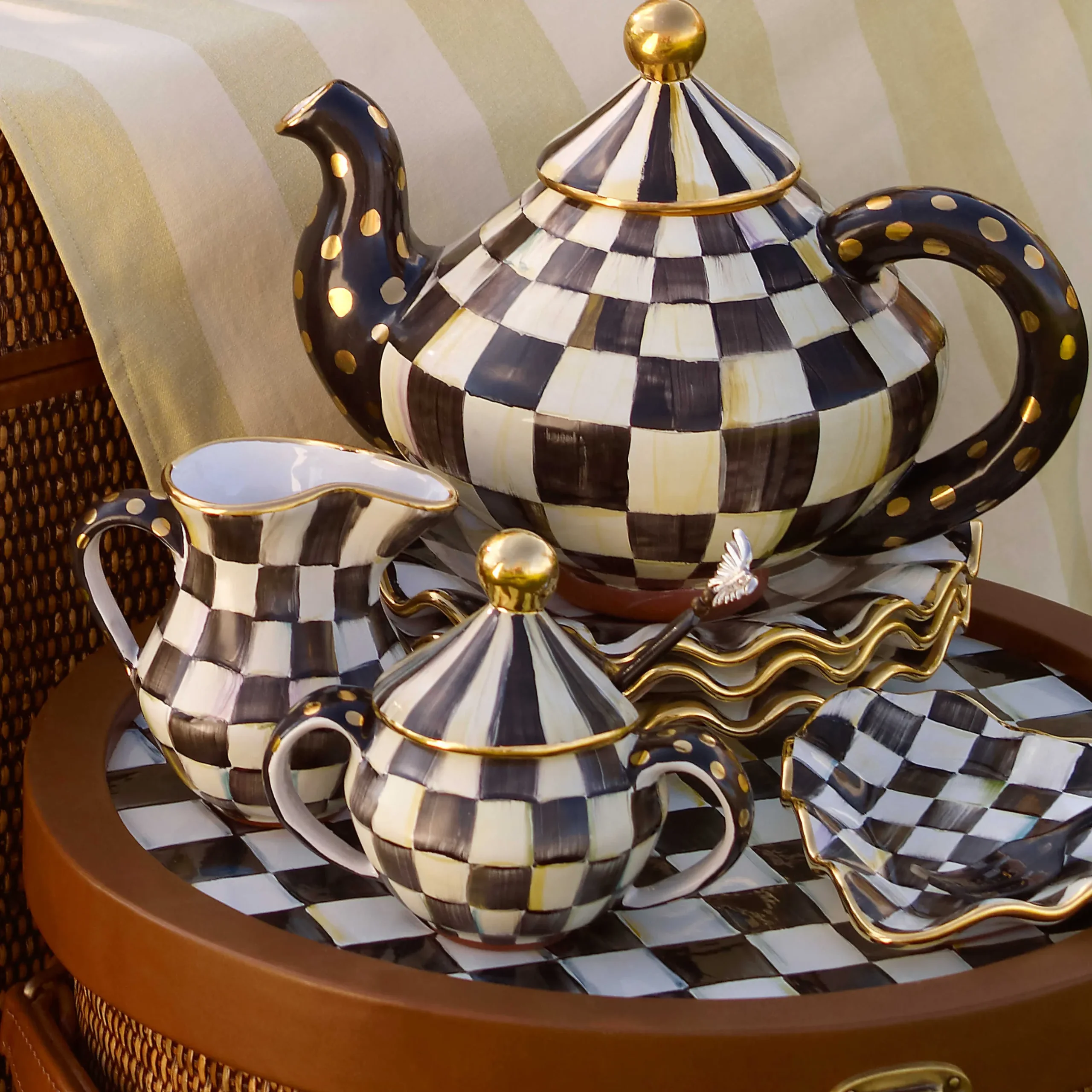 Sale MacKenzie-Childs Courtly Check Teapot