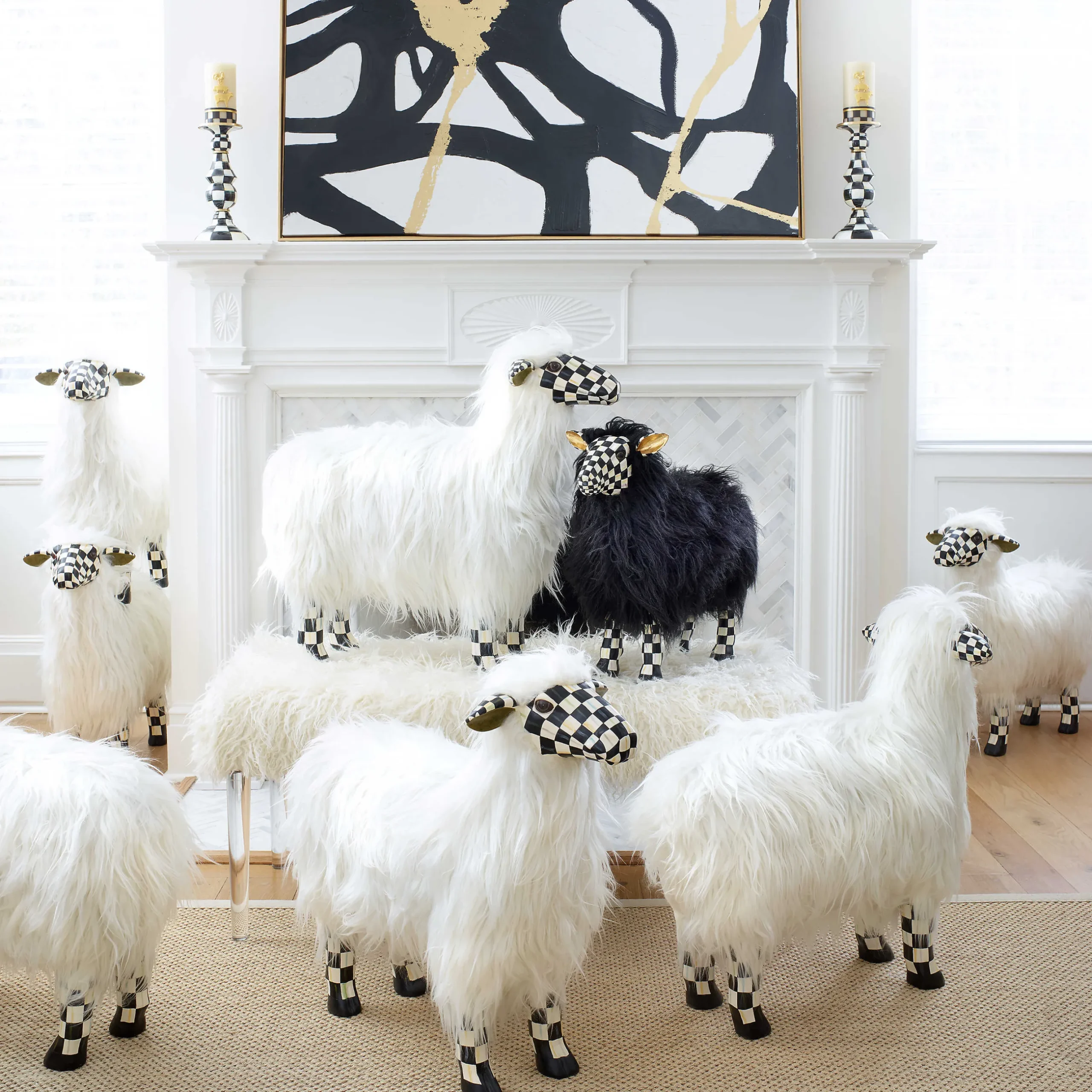 Best MacKenzie-Childs Courtly Check White Sheep - Large