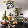 New MacKenzie-Childs Courtly Check Wood Paper Towel Holder