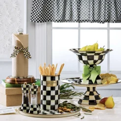 New MacKenzie-Childs Courtly Check Wood Paper Towel Holder