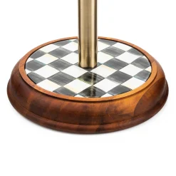 New MacKenzie-Childs Courtly Check Wood Paper Towel Holder
