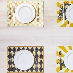 Discount MacKenzie-Childs Courtly Harlequin Cork Back Placemats - Set Of 4