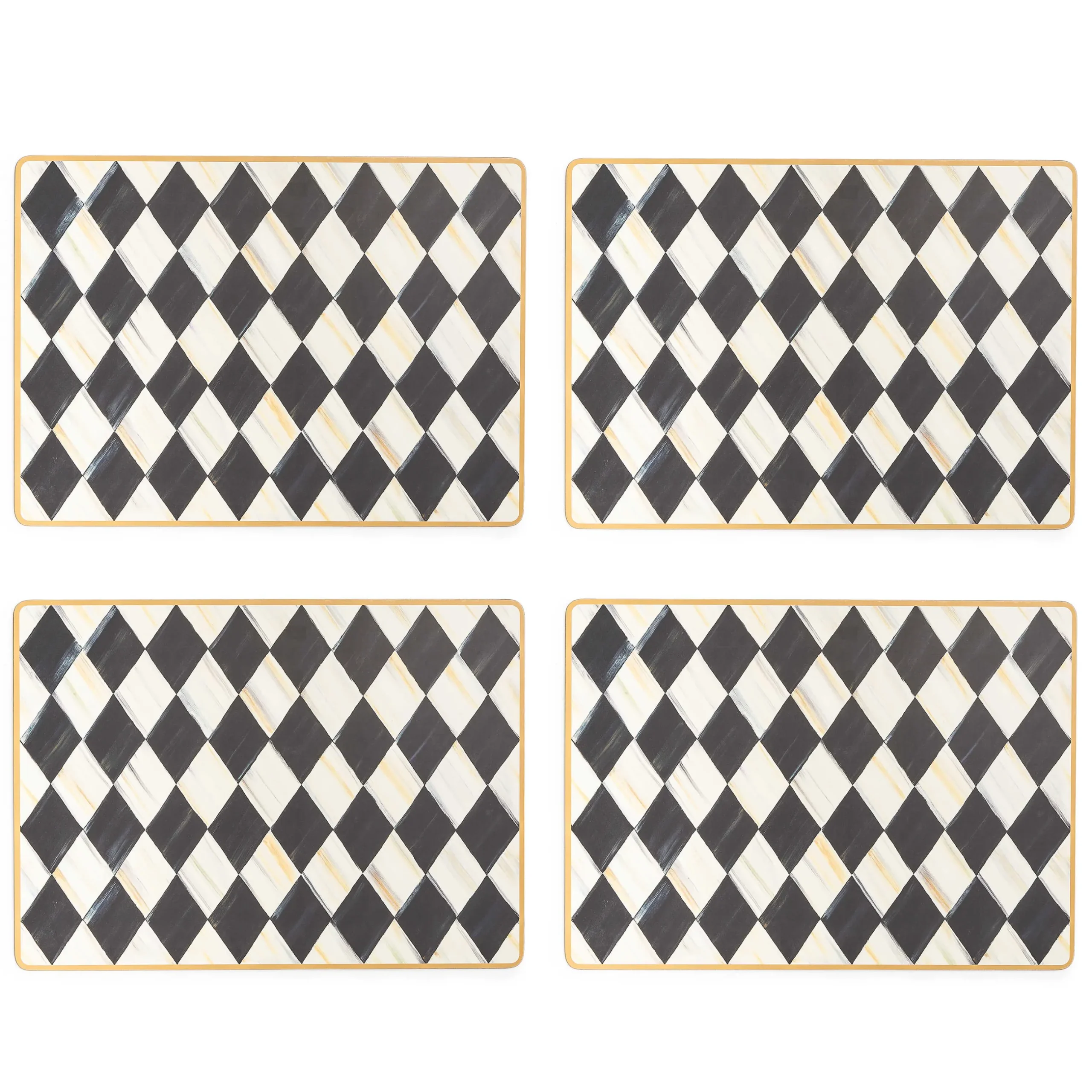 Discount MacKenzie-Childs Courtly Harlequin Cork Back Placemats - Set Of 4