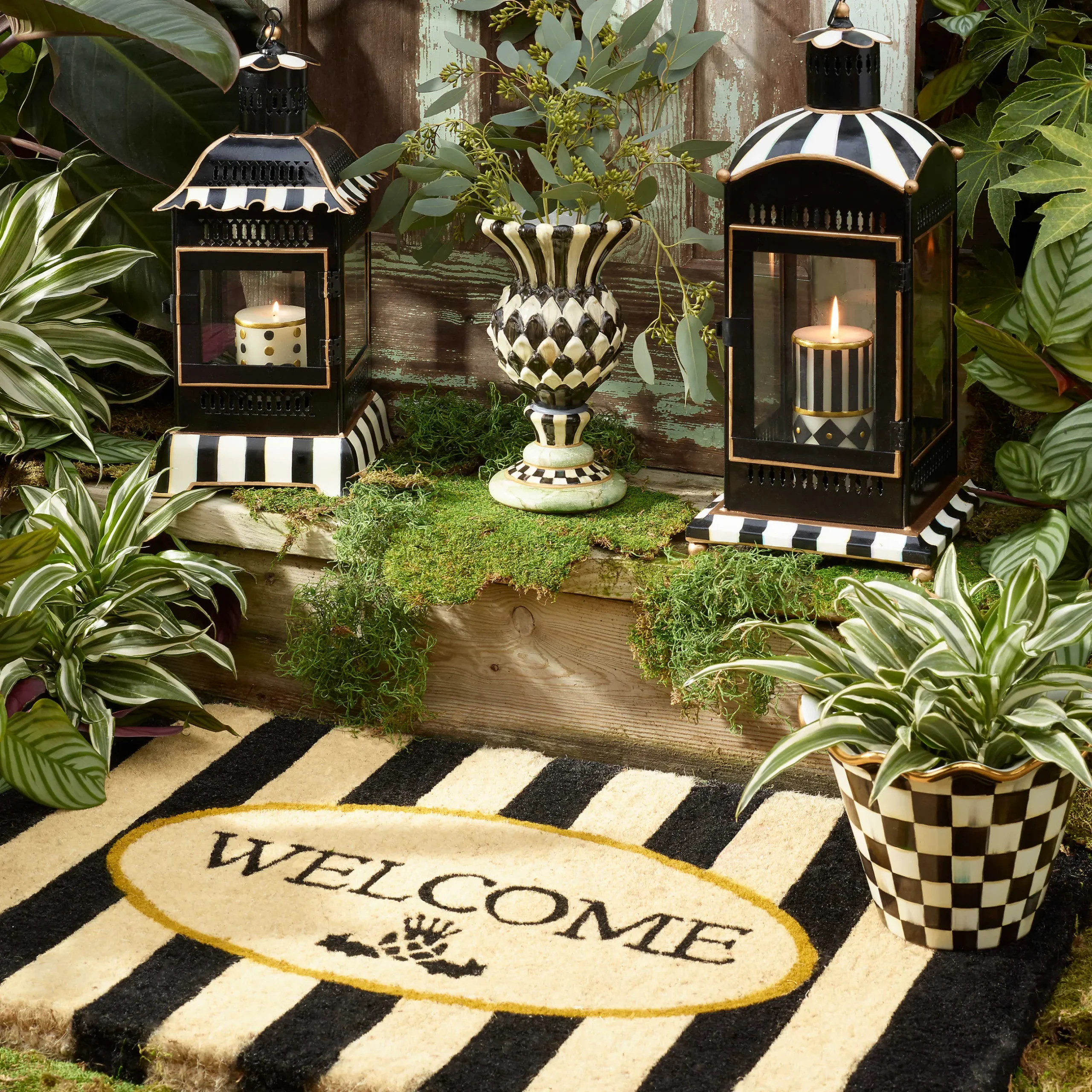 Online MacKenzie-Childs Courtly Stripe Candle Lantern - Large
