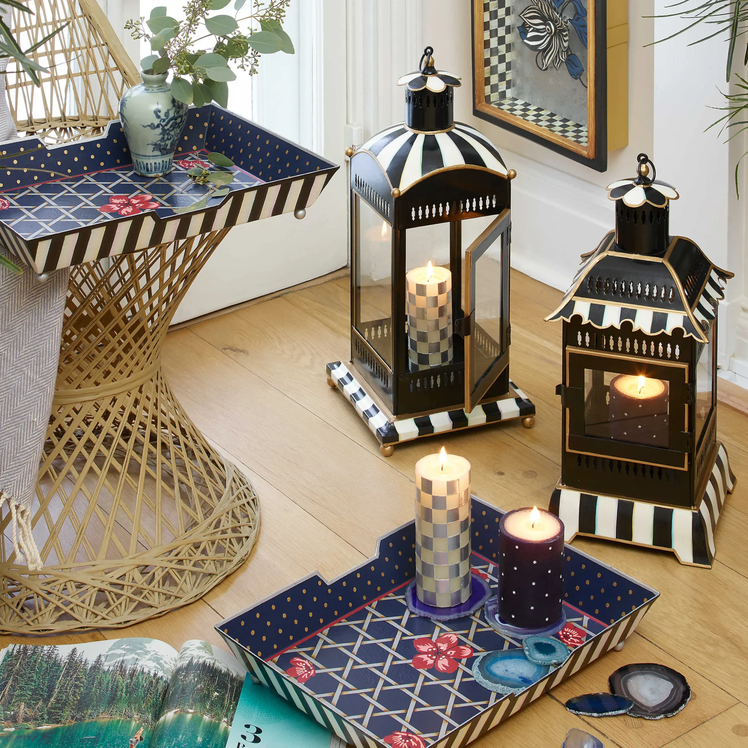 Online MacKenzie-Childs Courtly Stripe Candle Lantern - Large