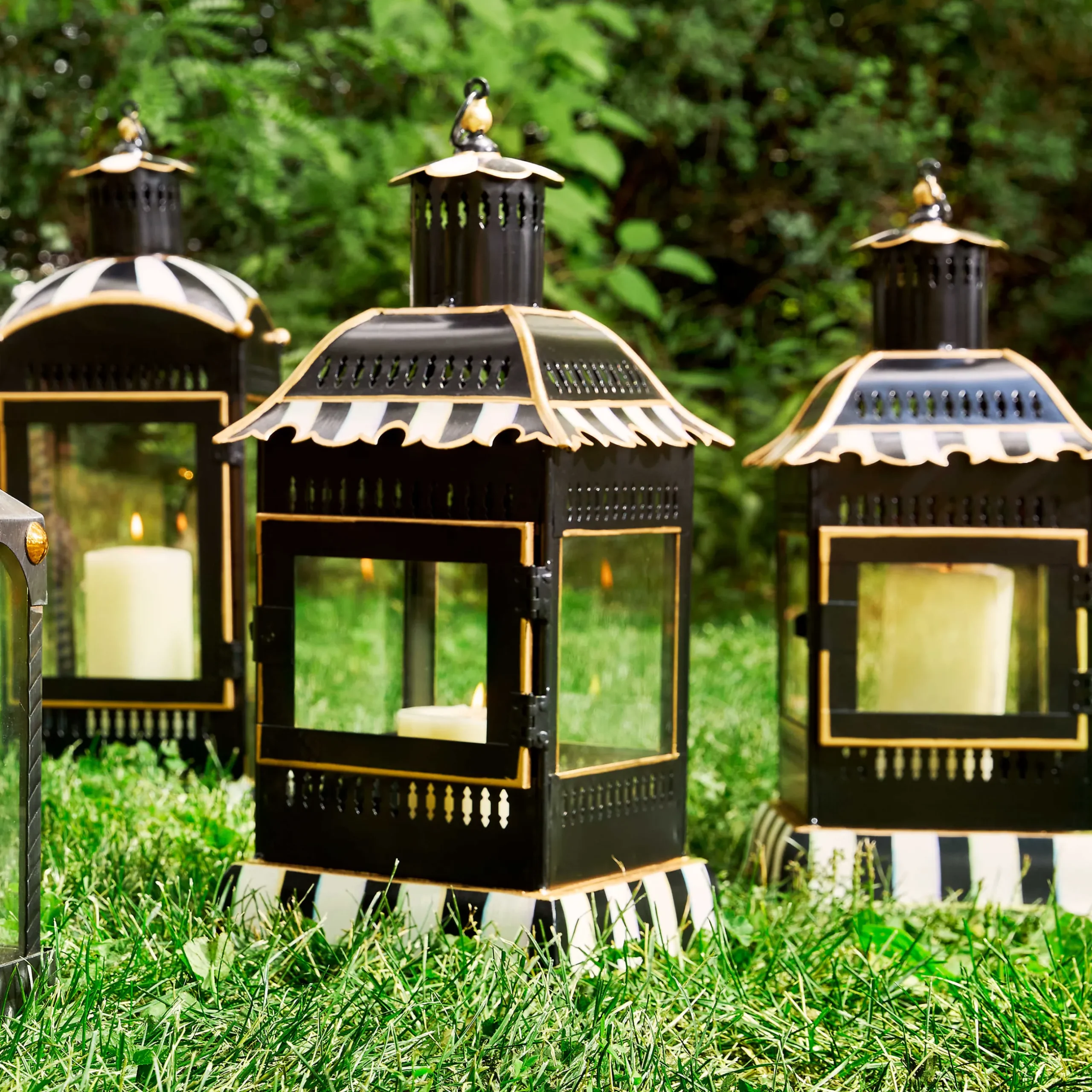 Online MacKenzie-Childs Courtly Stripe Candle Lantern - Large