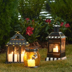 Outlet MacKenzie-Childs Courtly Stripe Candle Lantern - Small