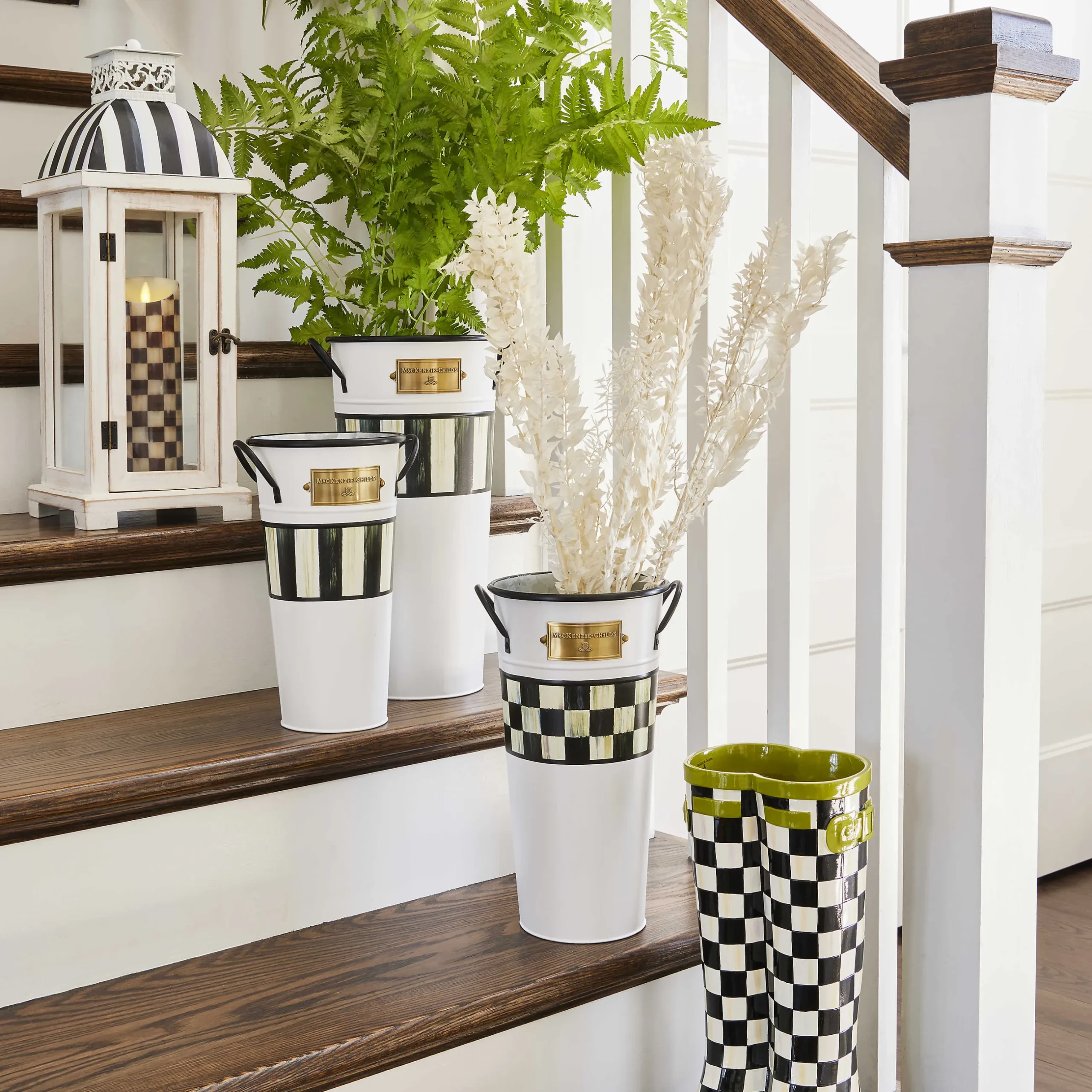 Clearance MacKenzie-Childs Courtly Stripe Lantern