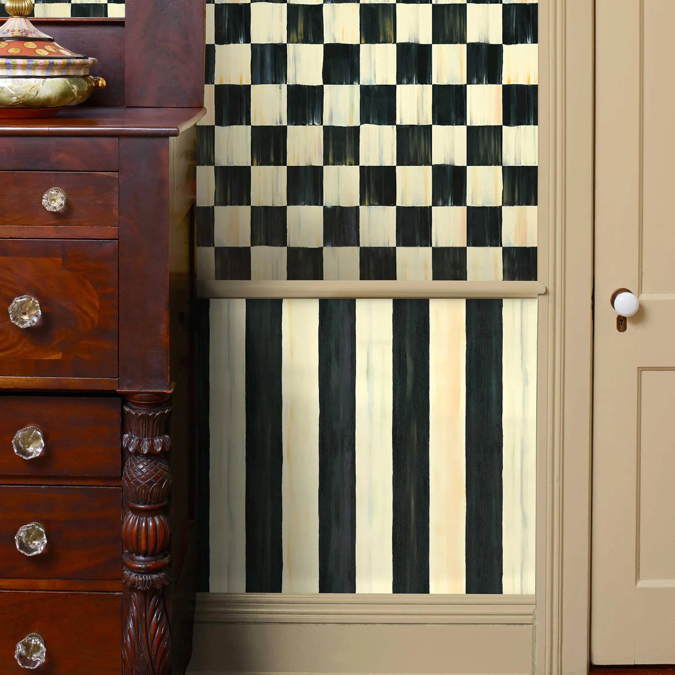 Best MacKenzie-Childs Courtly Stripe Wallpaper