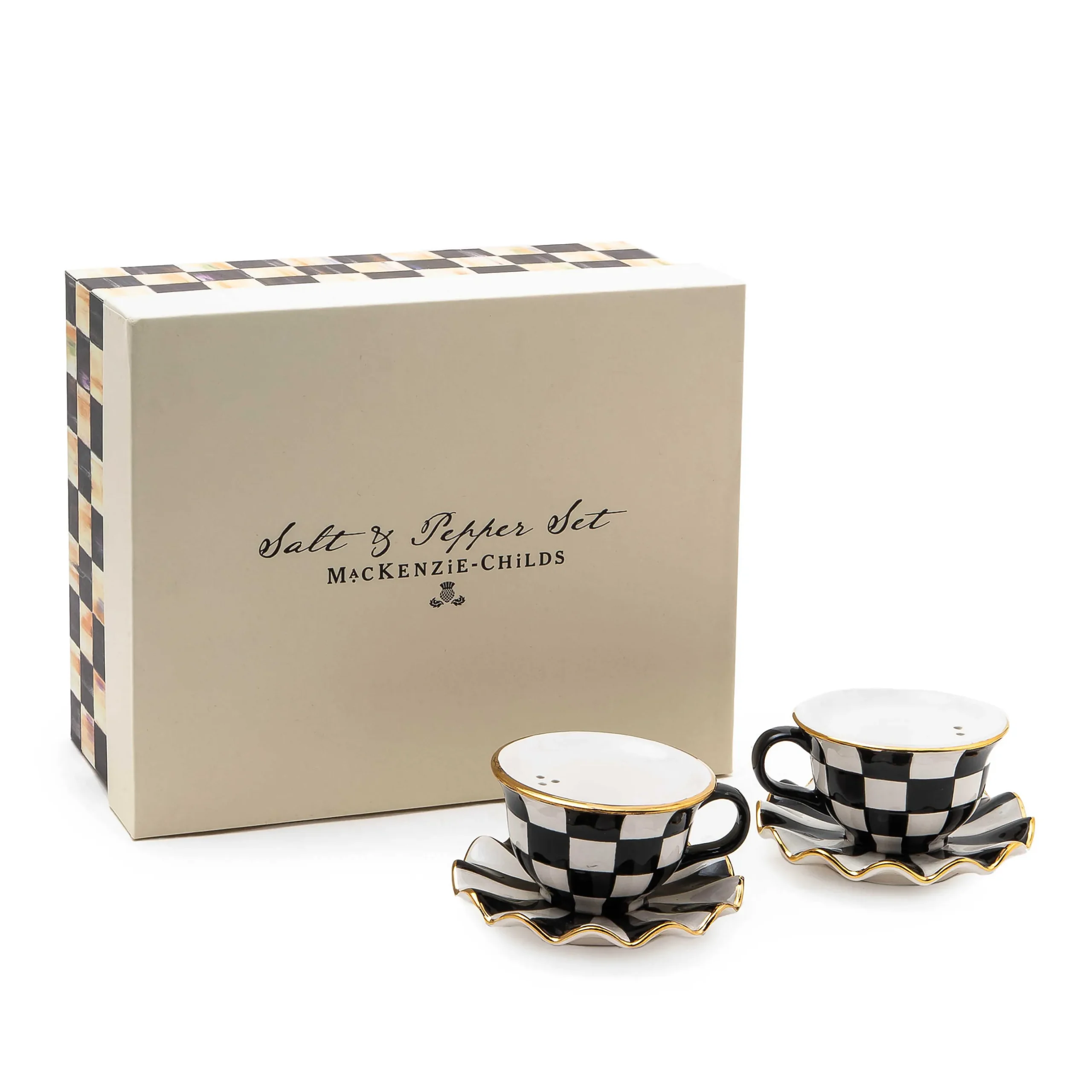 Sale MacKenzie-Childs Courtly Teacup Salt & Pepper Set