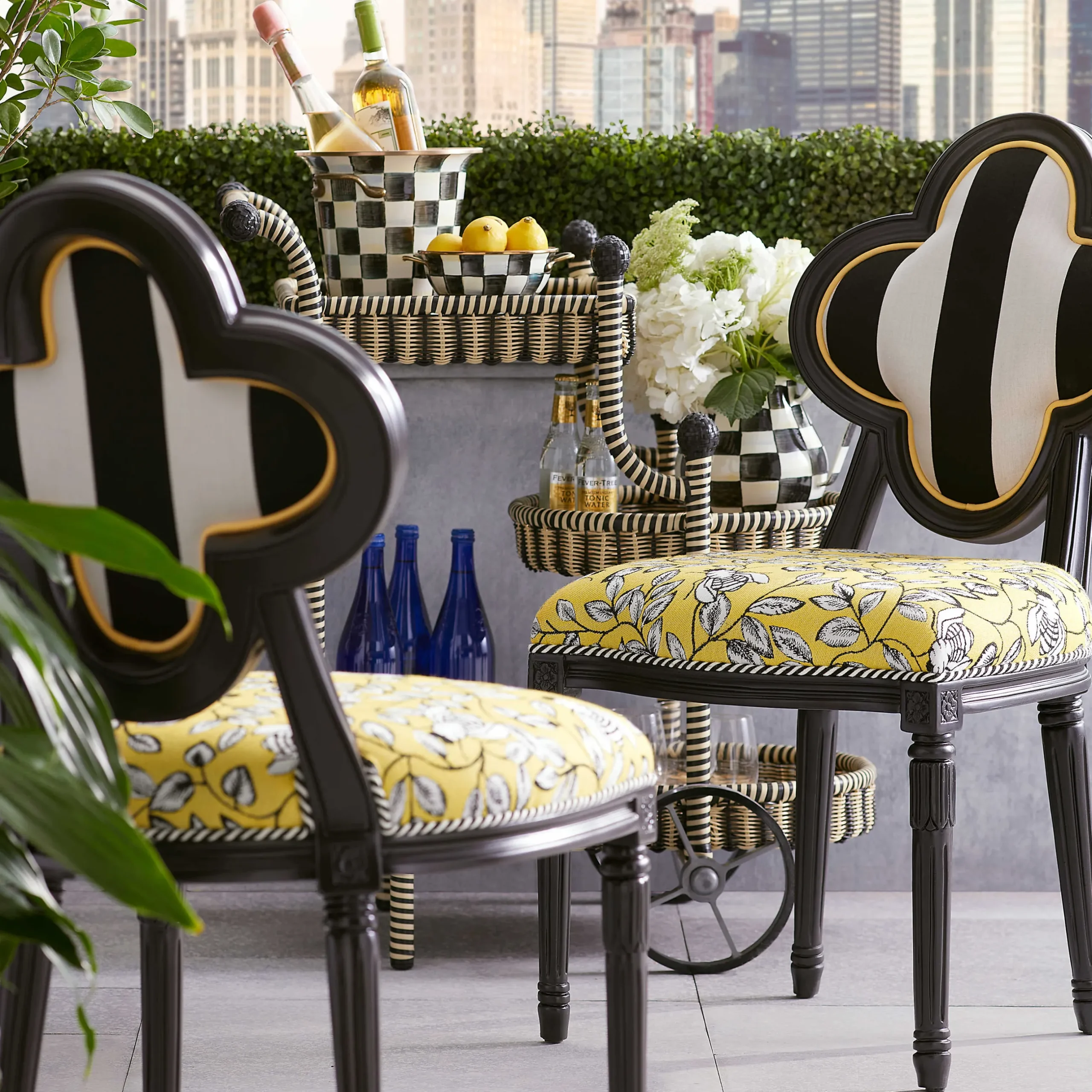 Clearance MacKenzie-Childs Courtyard Bar Cart